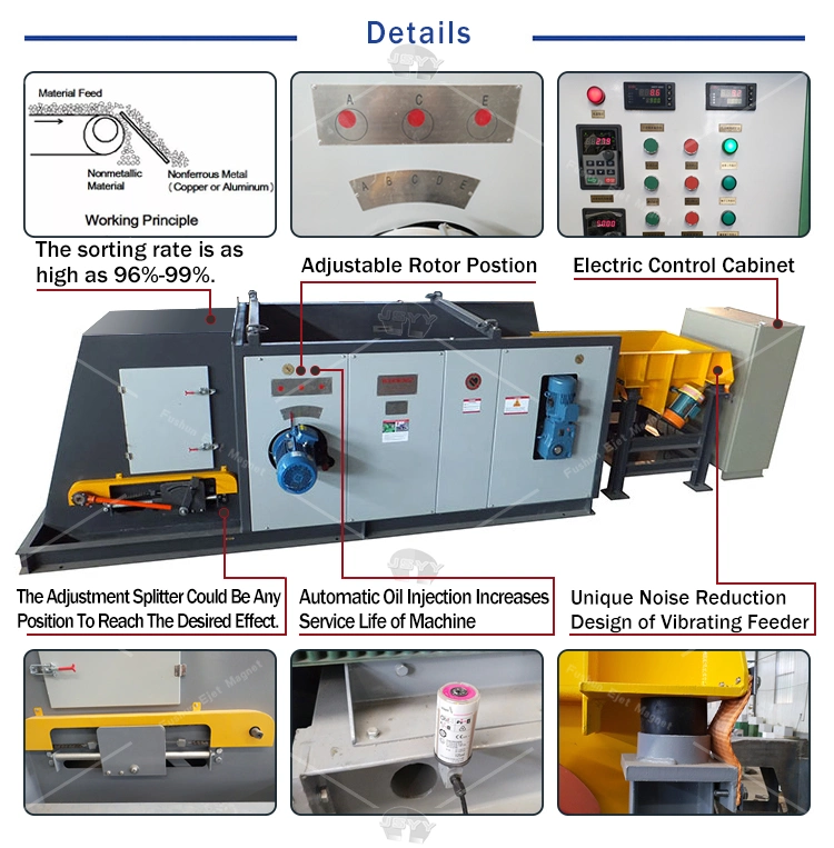 High Gradient Aluminium Recycling Eddy Current Separator Furniture Recycling